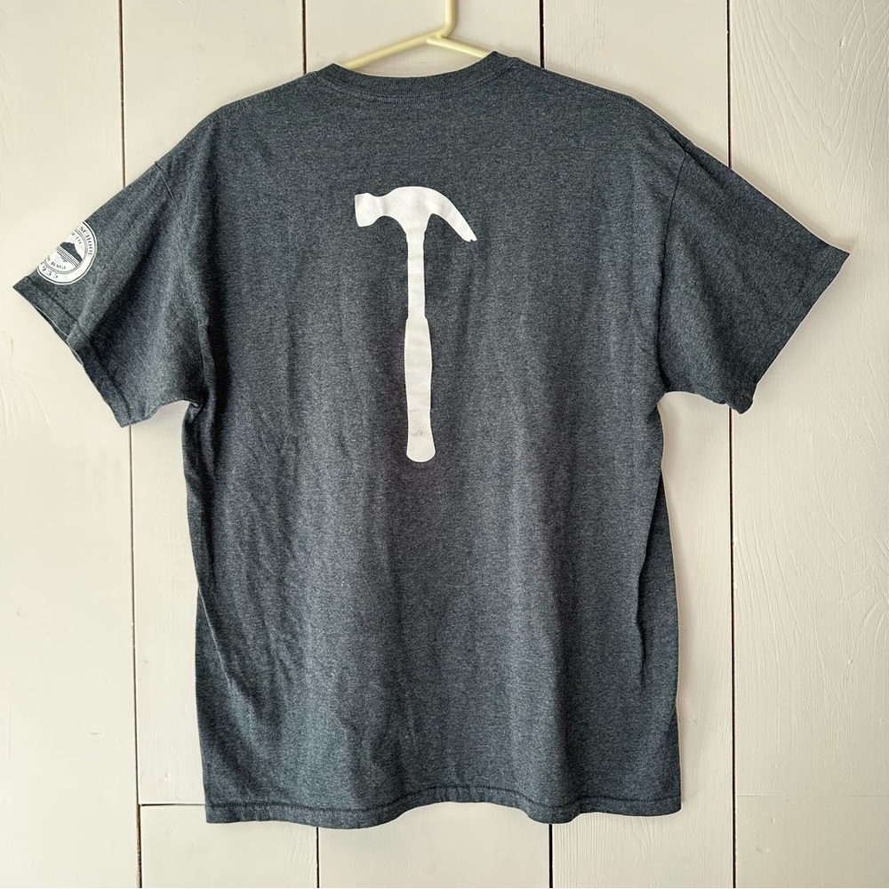 Dublin T-Shirt Back Hammer Print Sz L Heathered Grey